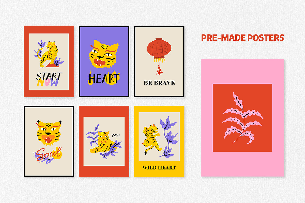 Asian tigers | Cliparts, Posters, an Animal Illustration by Felizabeth Design (Photo 10 of 15)
