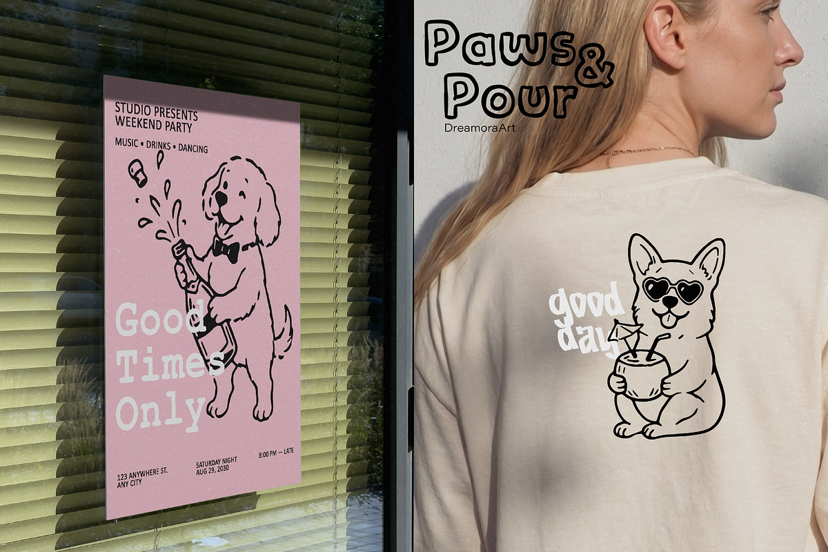 Party Dog PNG & SVG Illustration Set, an Animal Illustration by DreamoraArt (Photo 5 of 8)