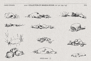 Sketches Featuring Grass And Rocks