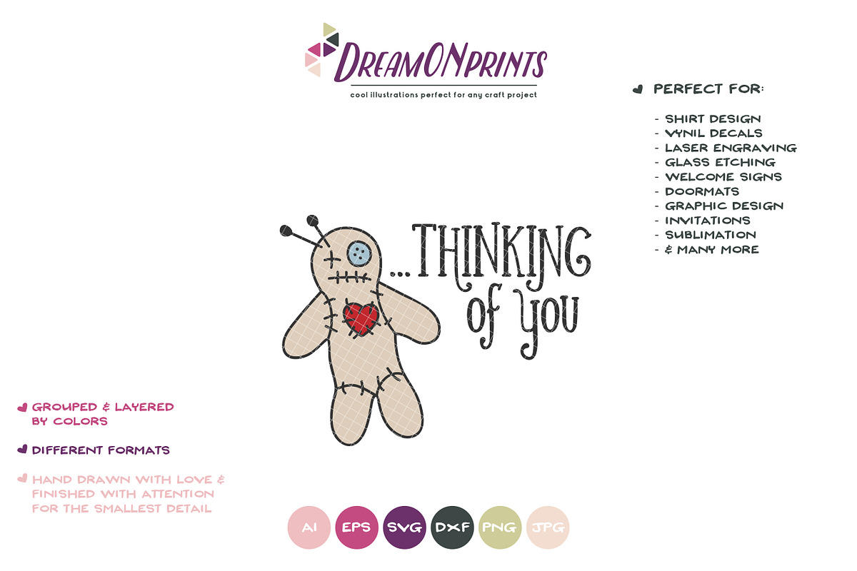Voodoo Doll SVG SVG | Halloween SVG, an Illustration by DreamONprints (Photo 2 of 2)