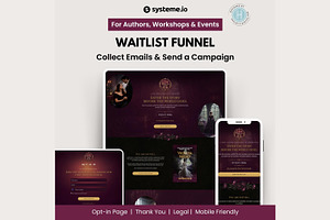 Systeme.io Violeta Night Waitlist, a Landing Page Template by Hayley's Digital Hub