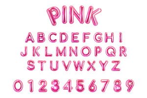 Pink balloon font. 3d bubble gum, an Object Illustration by Stock-Smart-Start