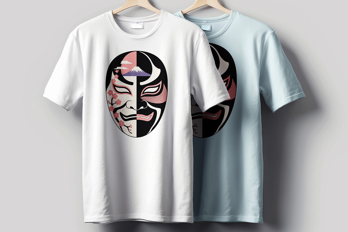 kabuki Mask Japanese Theater Tshirt preview 2