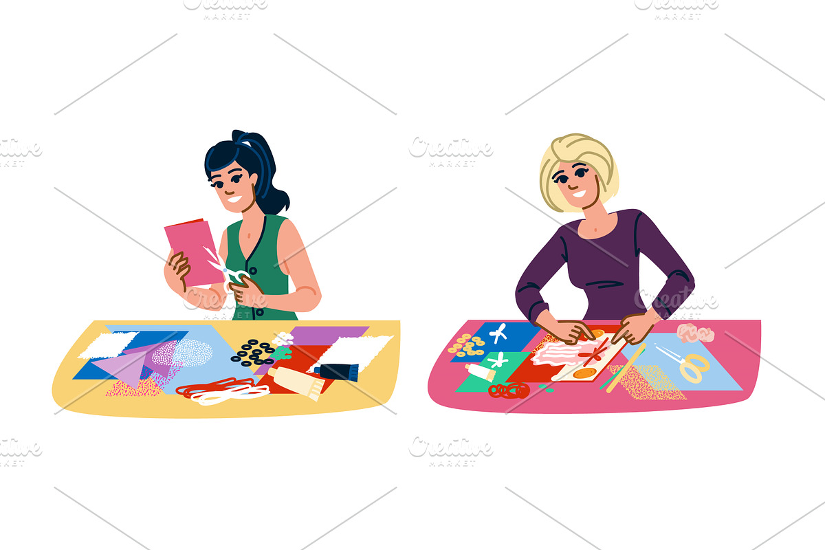 albums scrapbooking woman vector, a Person Illustration by pikepicture