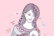11 Mother's day coloring book page, an Illustration by Somjai King (Thumbnail 13 of 13)