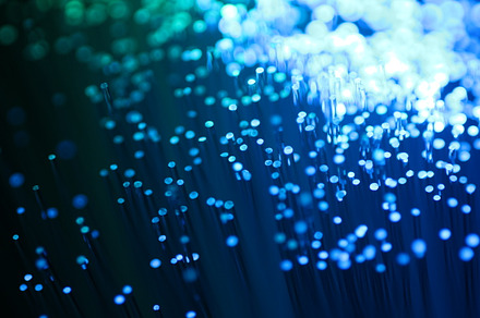 Abstract optical fibers in blue