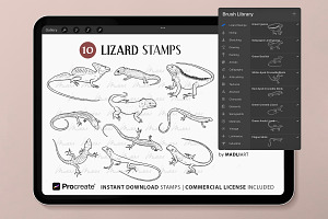 Lizard Procreate Brush Stamps