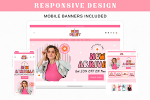 Pink Retro Shopify Store Template