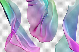 3D Transparent Fabric Objects - PNG