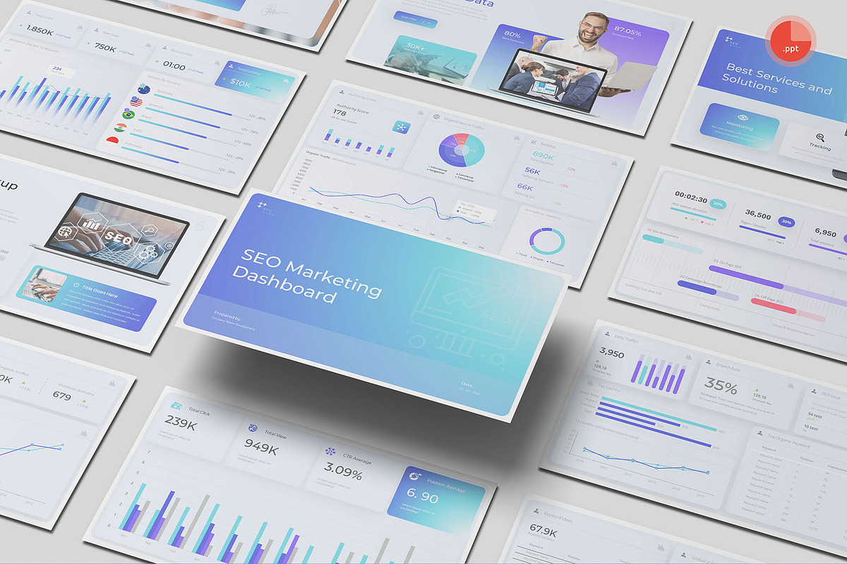 SEO And Marketing Powerpoint, a Presentation Template by Pixslides (Photo 1 of 6)