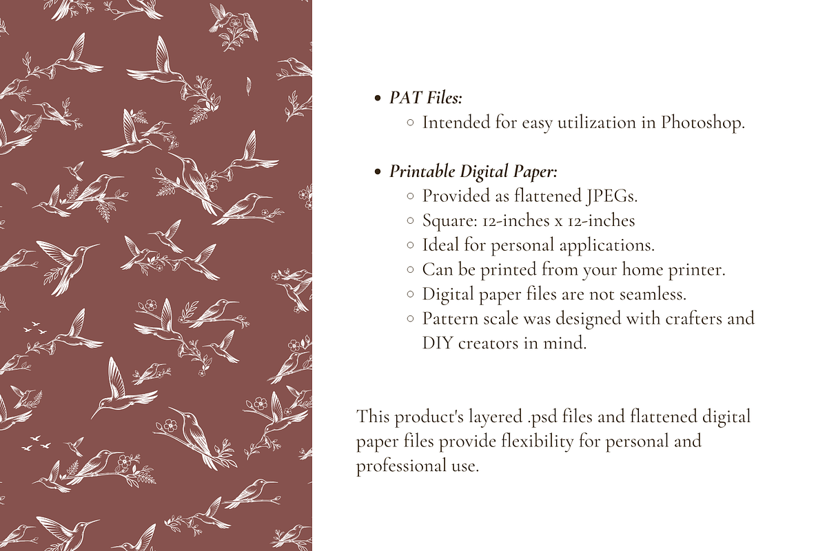 Hummingbird Illustrated Toile Print, a Pattern Graphic by Hughes Studio (Photo 7 of 8)