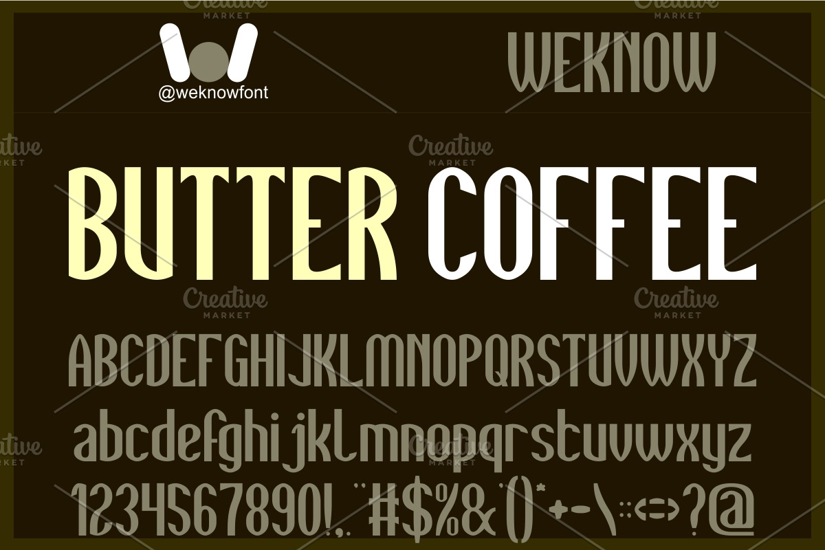 Butter Coffee font, a Sans Serif Font by weknow (Photo 1 of 8)