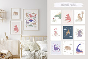 CuteDino clipart, patterns & posters, an Animal Illustration by Nadezhda Mikhailova (Thumbnail 9 of 14)