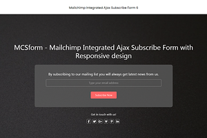 Mailchimp Integrated Ajax Form