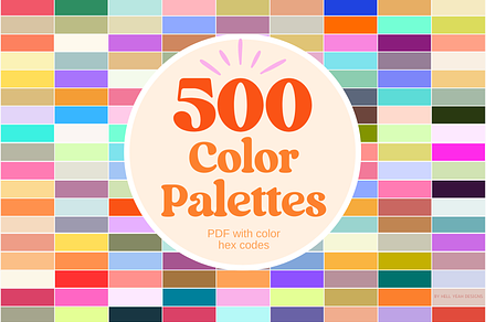 500 Themed Color Palettes PDF, a Stationery Template by HellYeahDesigns