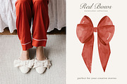 Red Bows Ribbon Watercolor Clipart, a Decorative Illustration by Ooh Lily (Thumbnail 3 of 16)