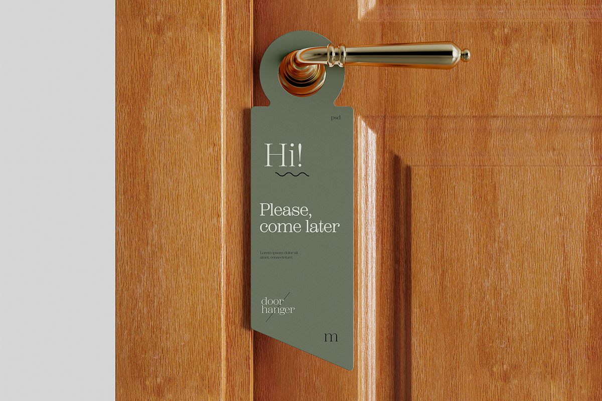 Hotel Door Hanger Mockup, a Household Mockup by Xtrahive