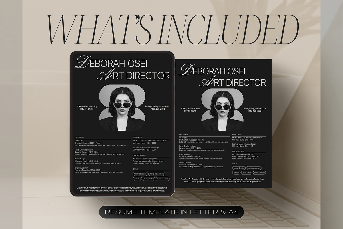Gray & Black Modern Creative Resume, a Resume Template by Creatif Foundry (Photo 3 of 7)