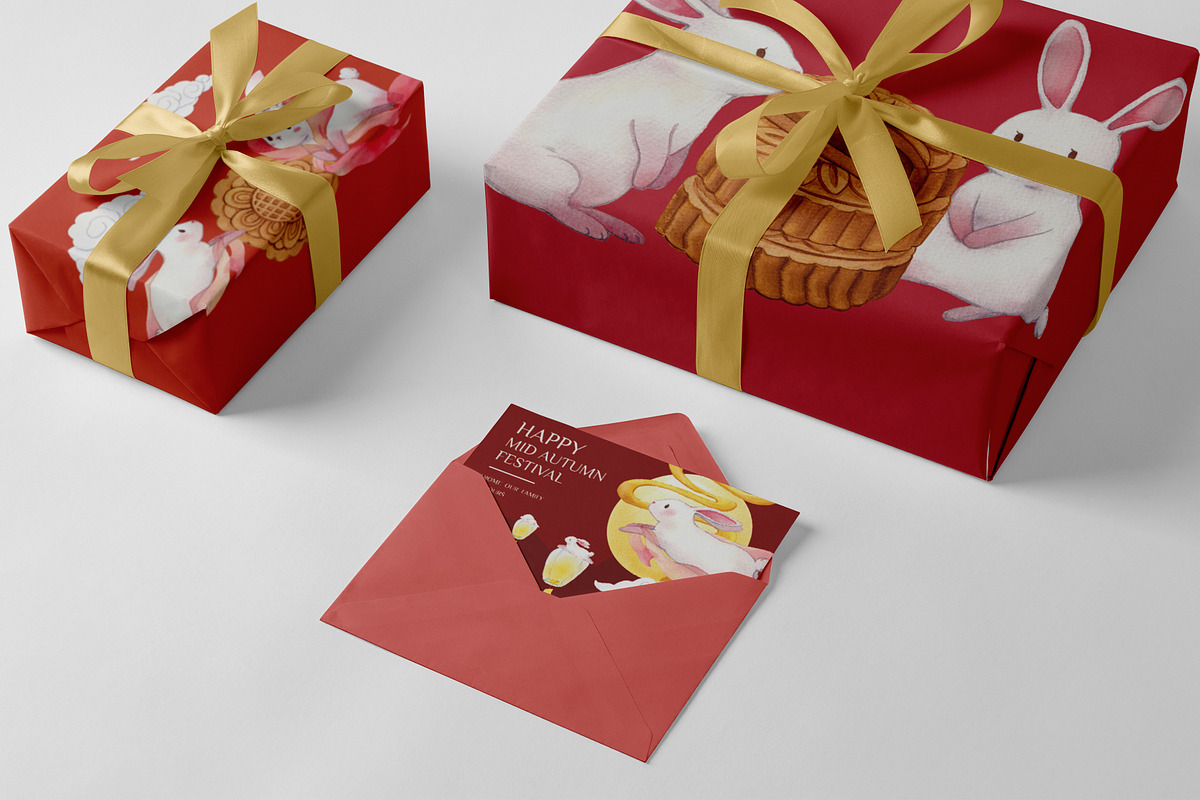 Mid-Autumn Festival & White Rabbit, an Animal Illustration by CreativeValuation (Photo 14 of 17)