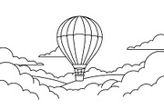 Hot Air Balloon Cloud Line Art bundl, an Illustration by Designer_Momina (Thumbnail 11 of 51)