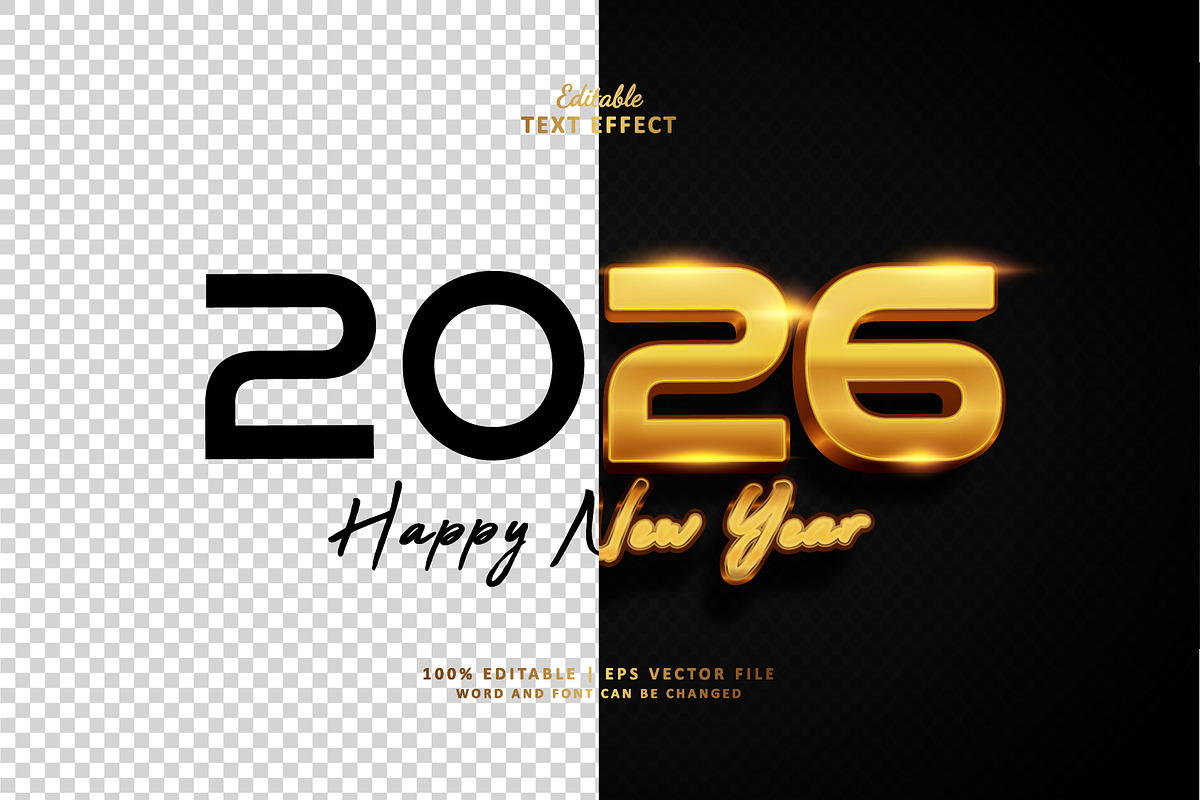 Text Effect Happy New Year 2026, a Layer Style Add-On by Navy Graphic (Photo 2 of 2)