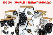 3D Sequin Black and Silver Roses, a Pattern Graphic by PrintablesByFranklyn (Thumbnail 2 of 6)