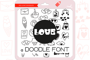 Love Doodles - Dingbats Font, a Symbol Font by WADLEN