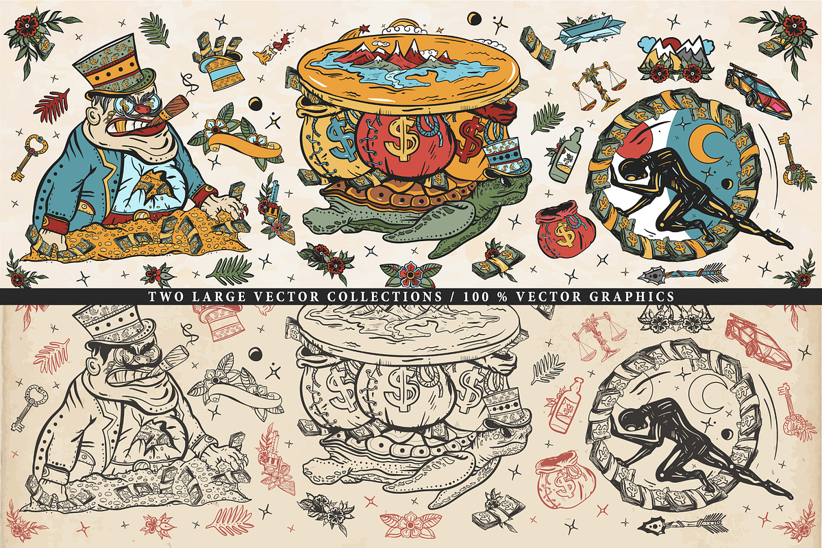 Capitalism old school tattoo, a Graphic by intueri (Photo 2 of 7)
