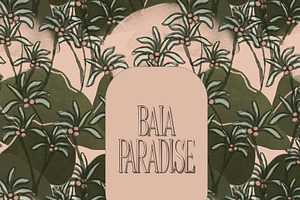 Tropical palms hills jungle pattern
