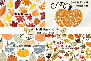 Fall Clipart Bundle SVG PNG