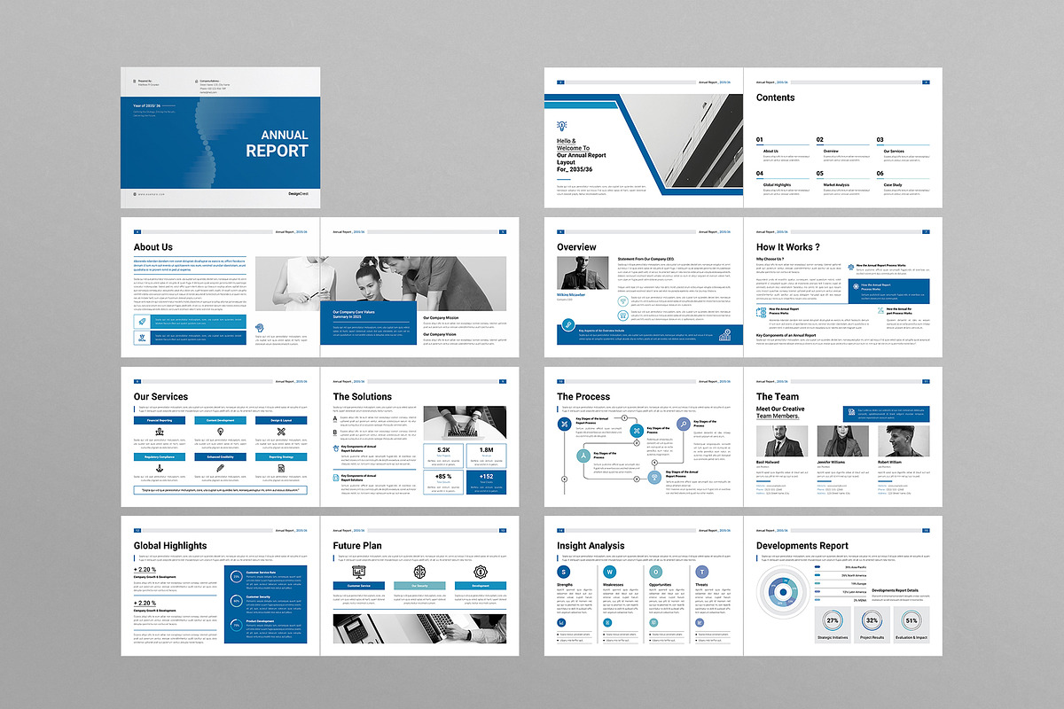 Annual Report Template Landscape, a Brochure Template by DesignCrest (Photo 12 of 13)