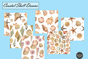 Watercolor Seashell Seamless Pattern, an Illustration by OlDm_Shop (Thumbnail 8 of 10)