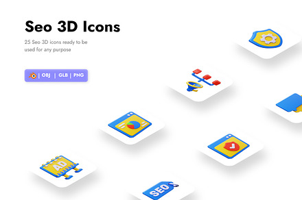 Seo 3D Icons, an Object 3D Model by HacaStudio