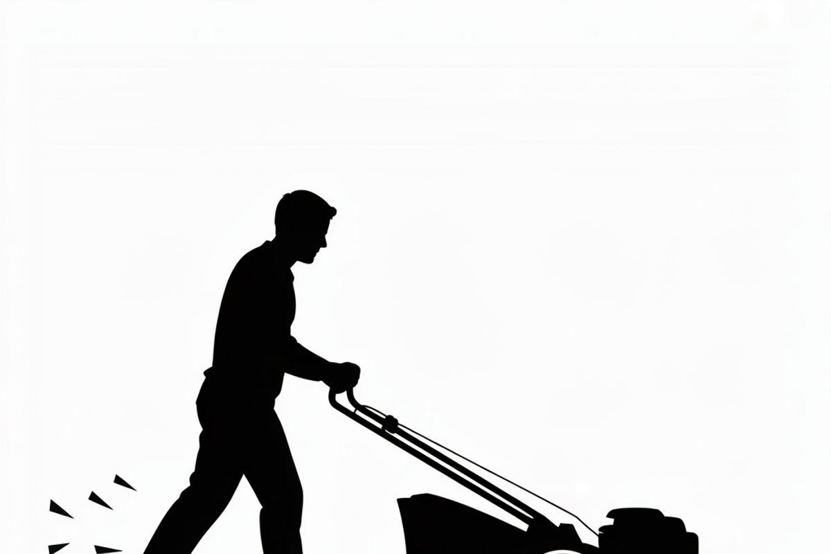 silhouette of a man mowing the lawn, an Illustration by Amazin_art (Photo 20 of 21)