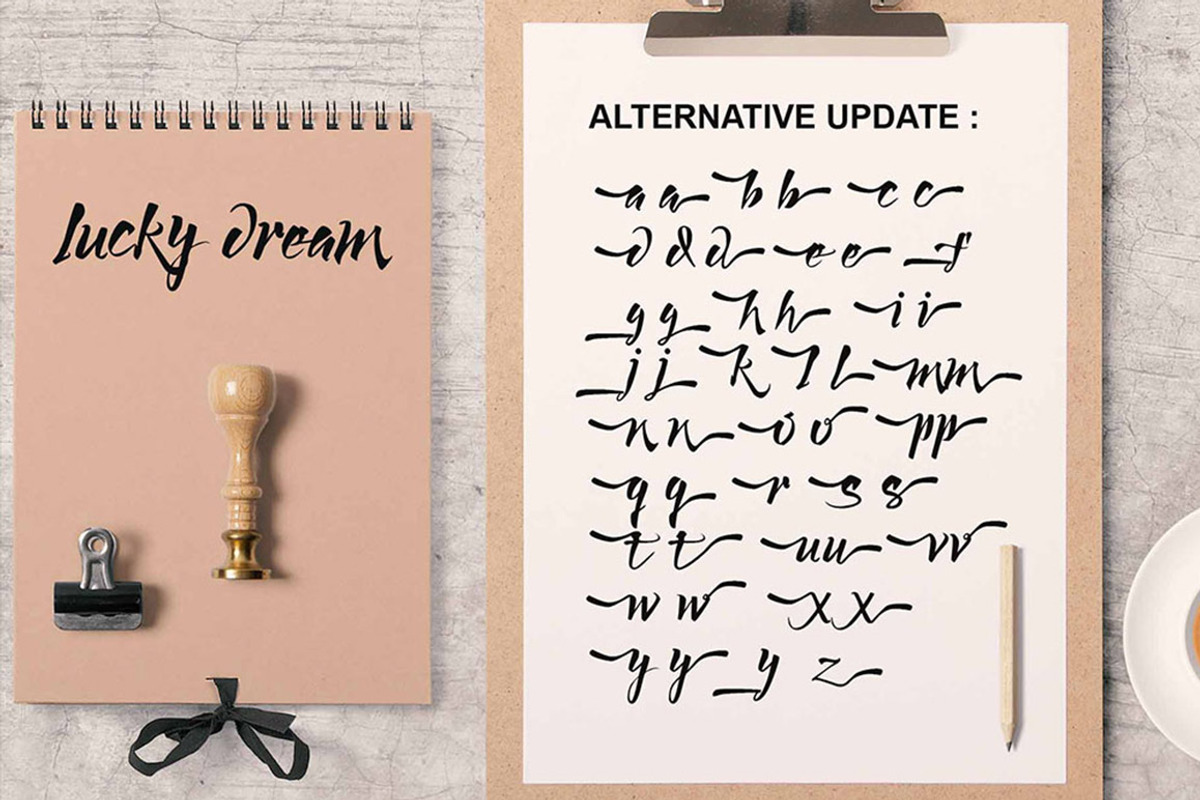 Lucky Dream Stylish Font, a Script Font by Putra Khan (Photo 2 of 11)