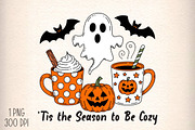 Fall Autumn Halloween Coffee PNG, an Illustration by Daily.Designs (Thumbnail 1 of 3)