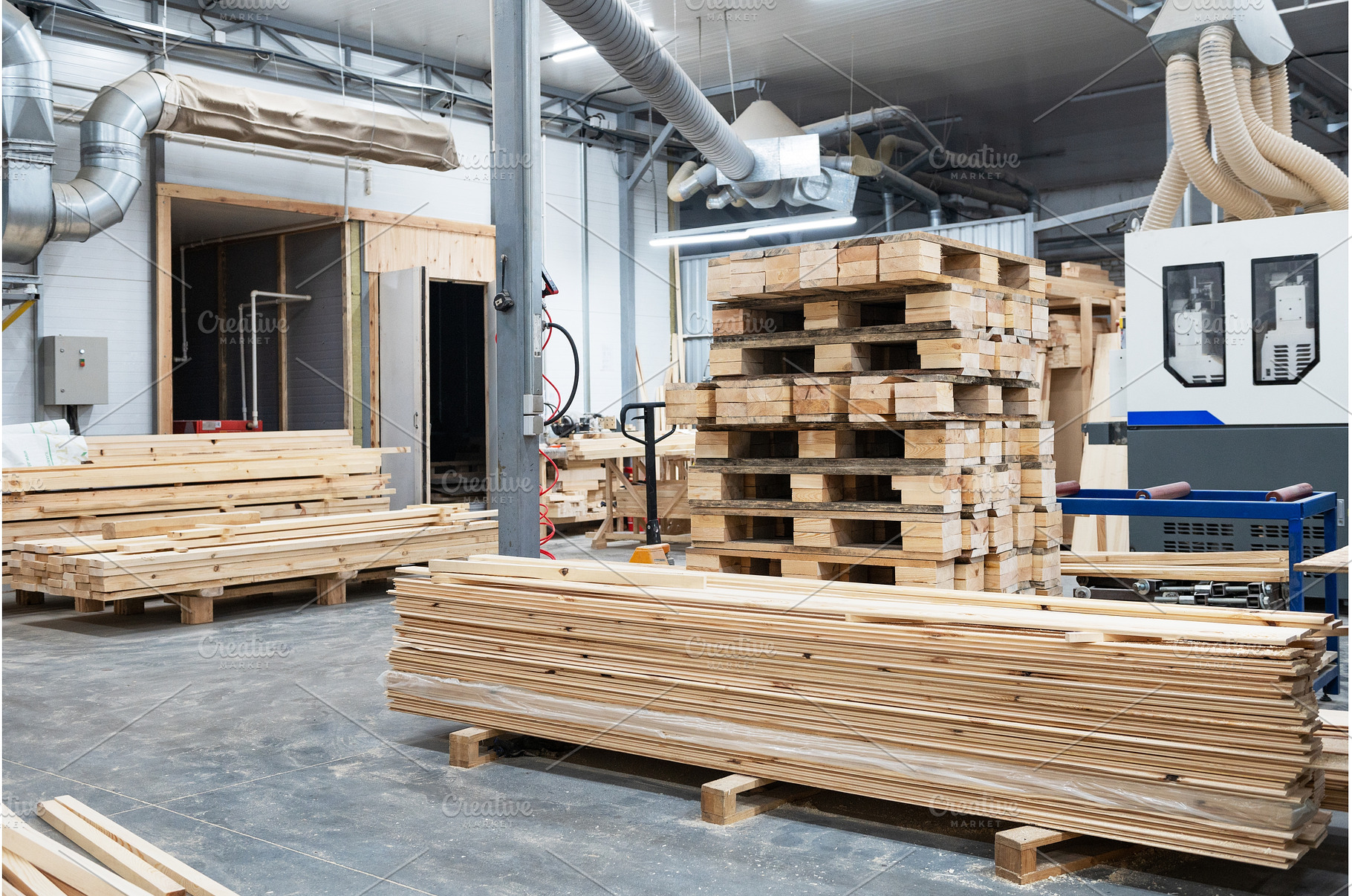 Furniture factory workshop with wood, an Industrial Photo by Jan Jack Russo Media