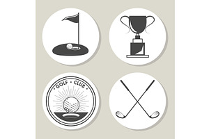 golf club icons, an Object Illustration by studiogstock