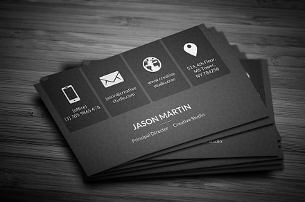 Metro Dark Corporate Business Card, a Business Card Template by bouncy