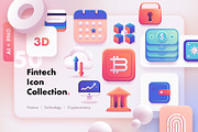 3D Fintech Icon Collection, an Outline Icon by Polar Vectors (Thumbnail 1 of 14)