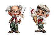 Whimsical Old Man Birthday Clipart, an Illustration by Craft Nest (Thumbnail 3 of 8)