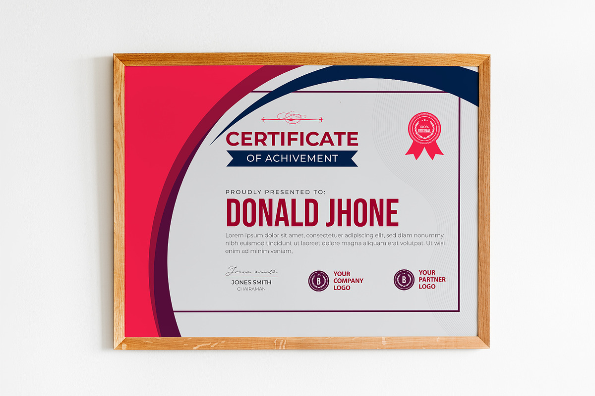 Certificate Of Achievement Design, a Stationery Template by MRI STUDIO (Photo 8 of 12)