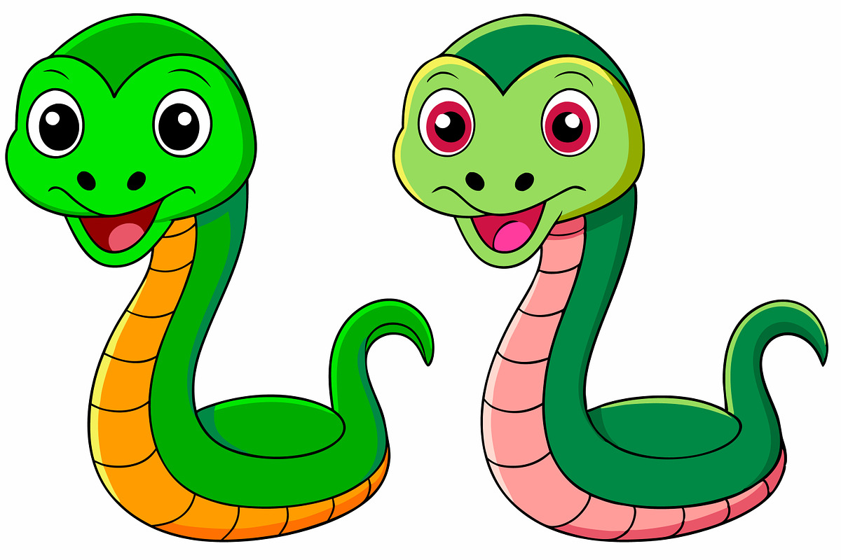 Cartoon Green Snakes with Playful, an Animal Illustration by Imamul001