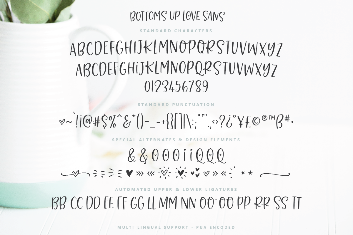 Bottoms Up Love Font Duo Extras preview 4