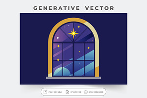 Illustration of window with arched t, a Graphic by Iftikhar Alam