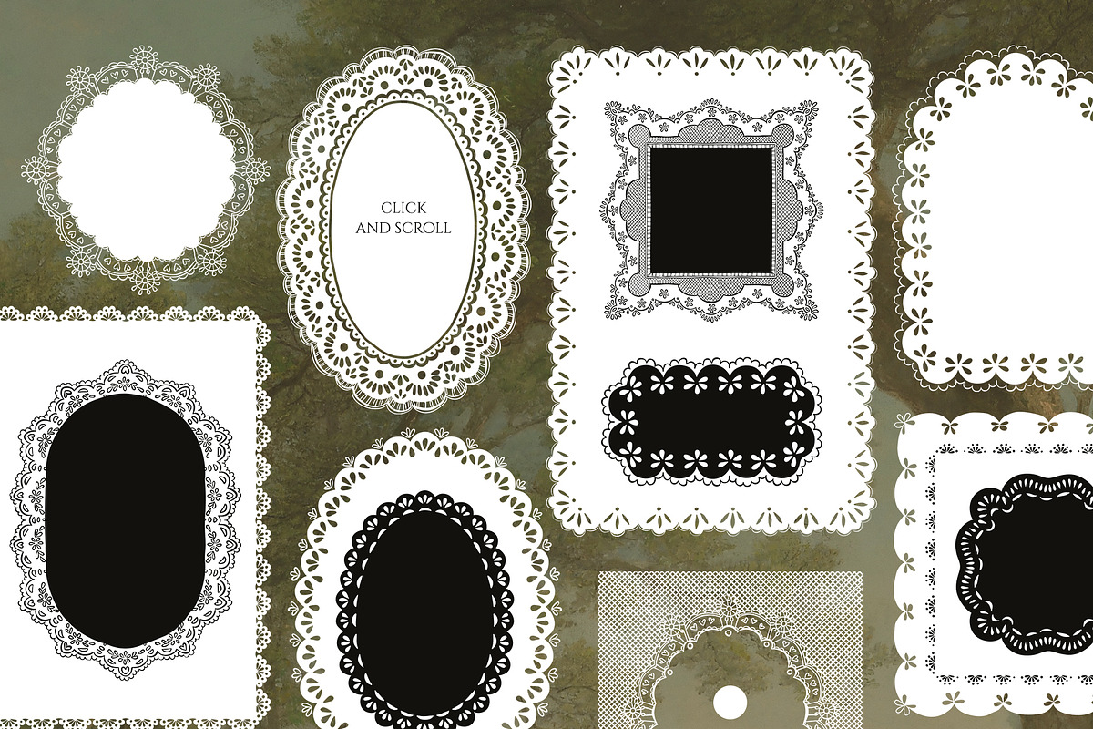 Vector Lace Frames & Vintage Doilies, an Object Graphic by Berentine.art (Photo 10 of 15)