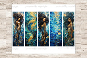 Mermaids Black Bookmarks, a Person Illustration by GlamArtZhanna (Thumbnail 3 of 3)