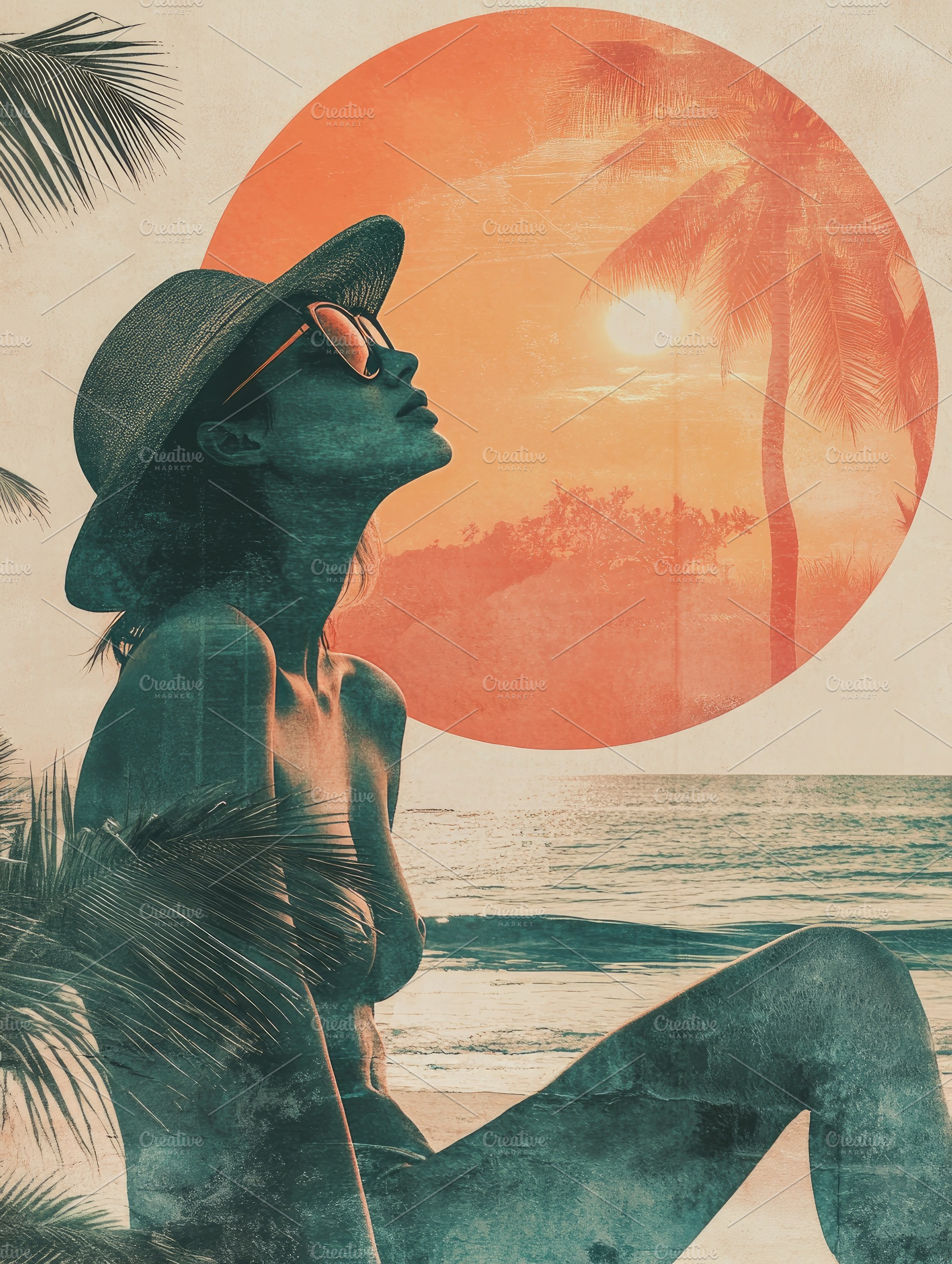 woman by the sea with palm trees., a Photo by Pictures for you!!!!!!!!!