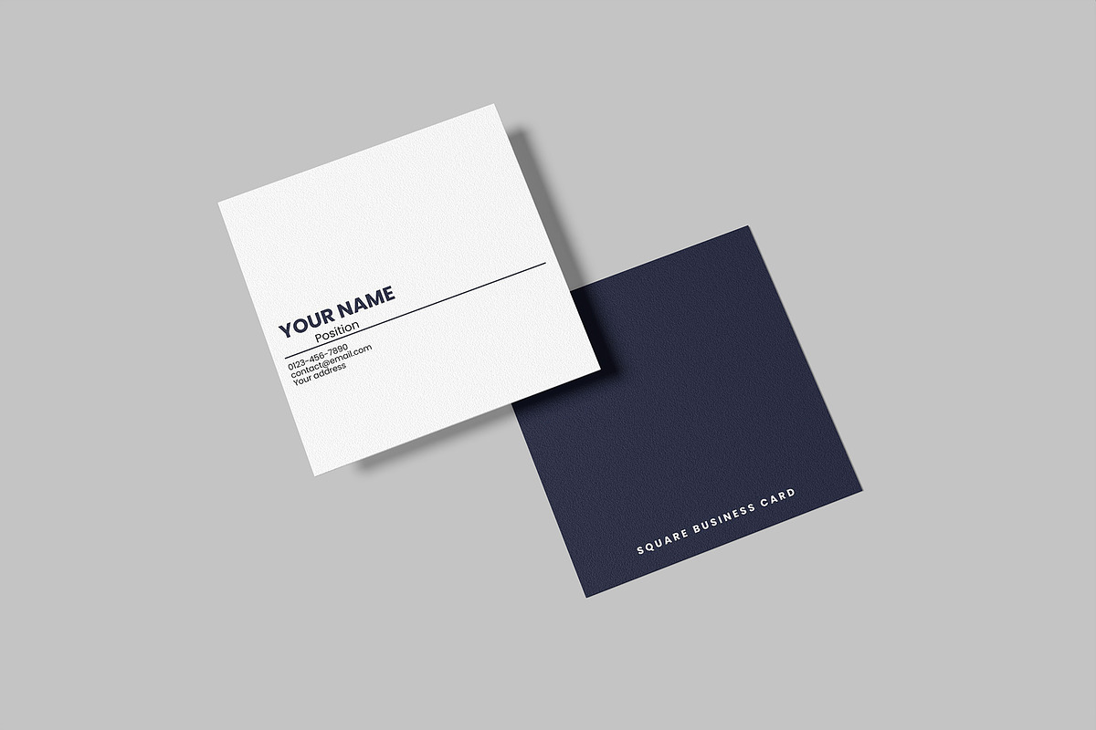 Square Business Card Mockup, a Print Template by Graphiculon (Photo 6 of 11)