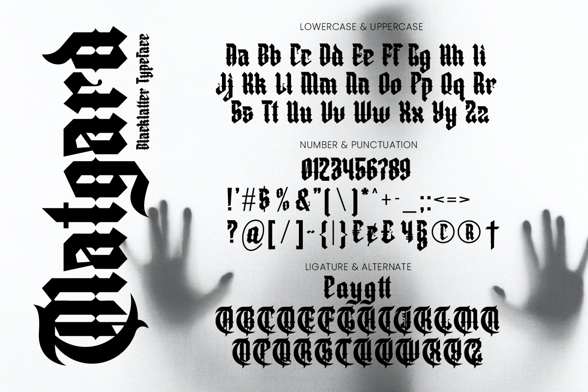 Matgard Blackletter Typeface, a Blackletter Font by Ronny Studio (Photo 8 of 9)